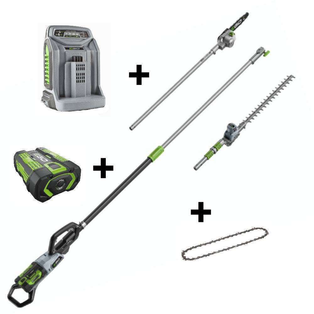 Ego Baumpflege Starter-Set PPCX1000 mit 4Ah Akku, Schnellladegerät und Ersatzkette