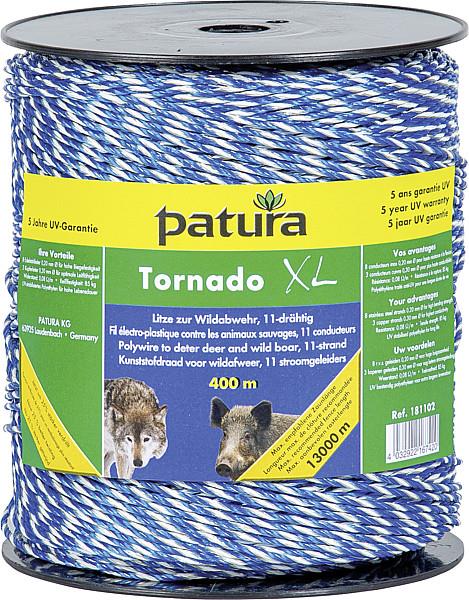 Tornado XL-Litze, 400 m Rolle 8 Niro 0,20 mm, 3 Cu 0,30 mm, blau-weiß